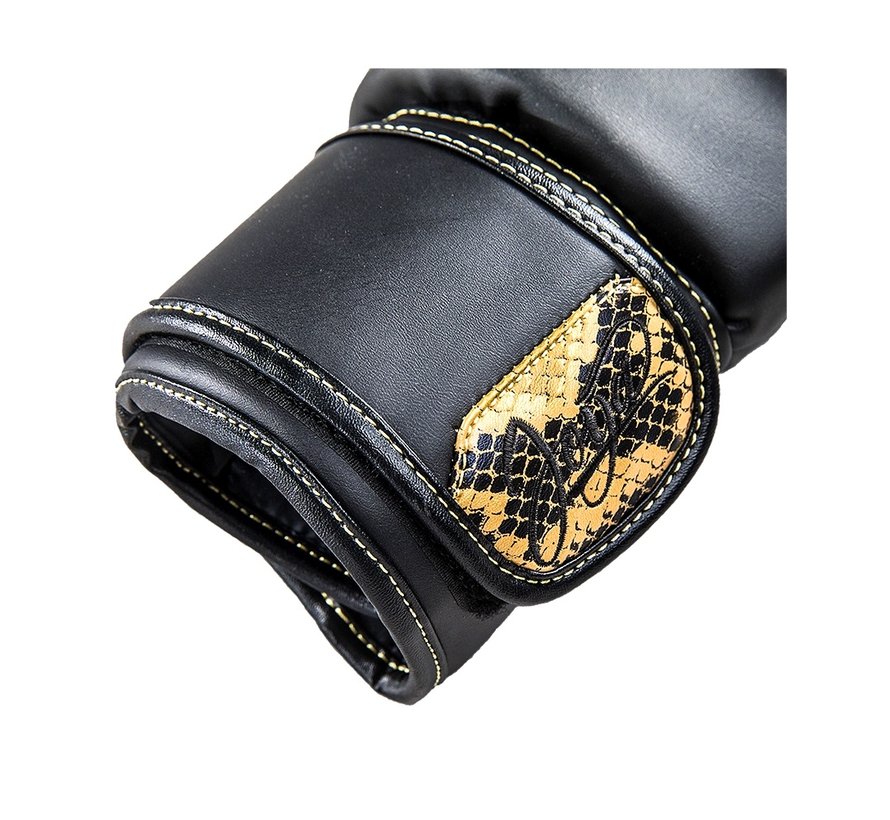 Thailand Kickboxing Glove - Snake - Goud Zwart -