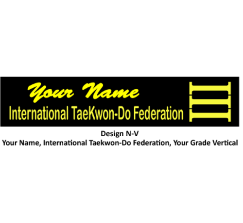 Senior ITF Taekwon-Do Zwarte band borduren (prijs per zijden)