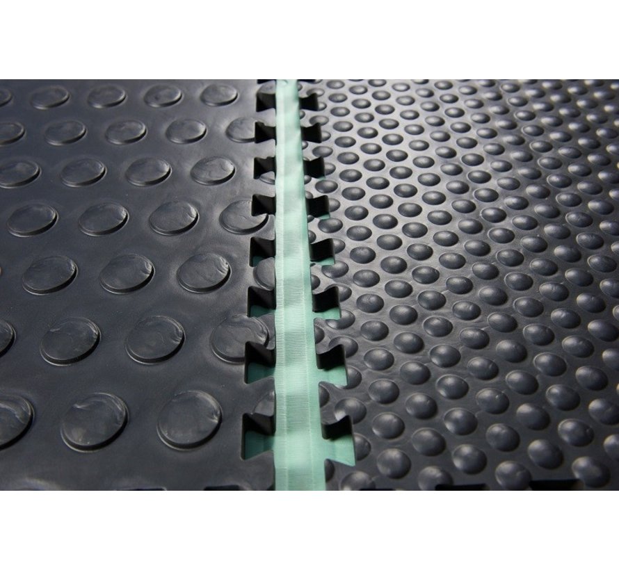 Rubber Fitness mat 62 x 62 x 2,4 cm  zwart- Gratis verzonden