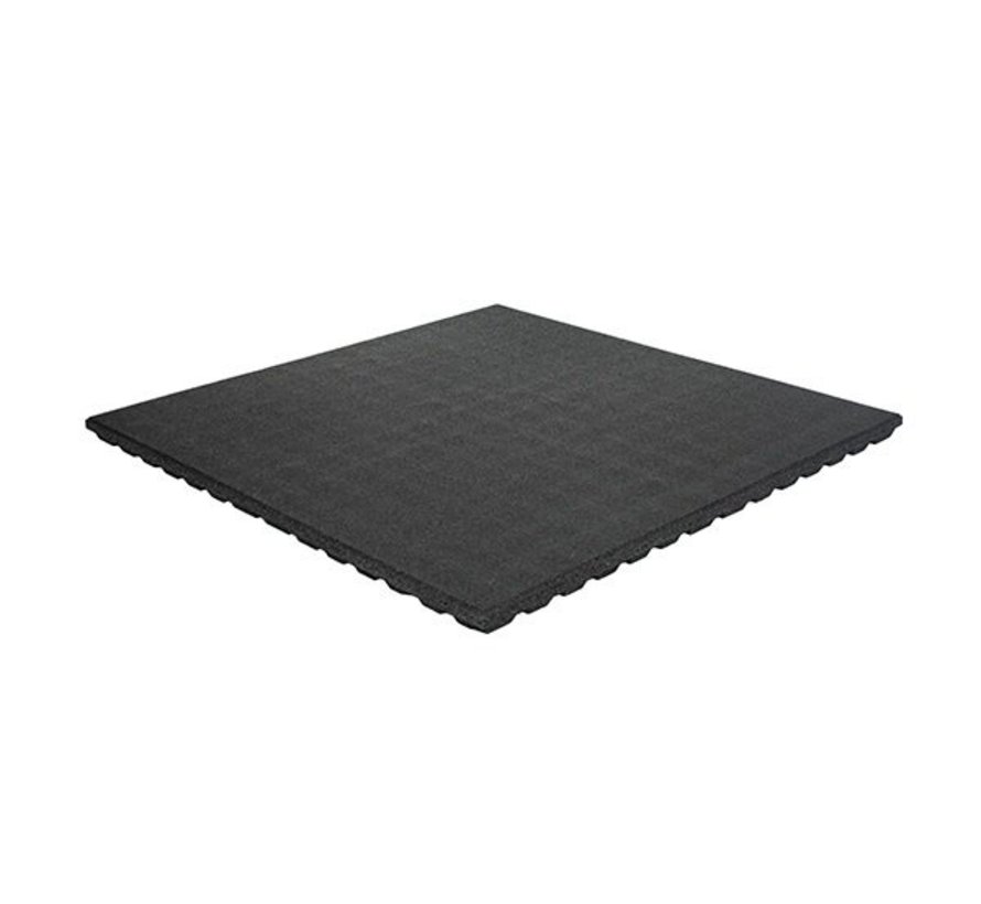 Rubber fitness tegel Standard Black  100x100 - Gratis verzonden