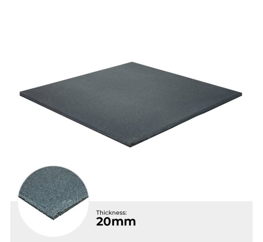 Rubber fitness tegel Standard Grijs 100x100 - Gratis verzonden
