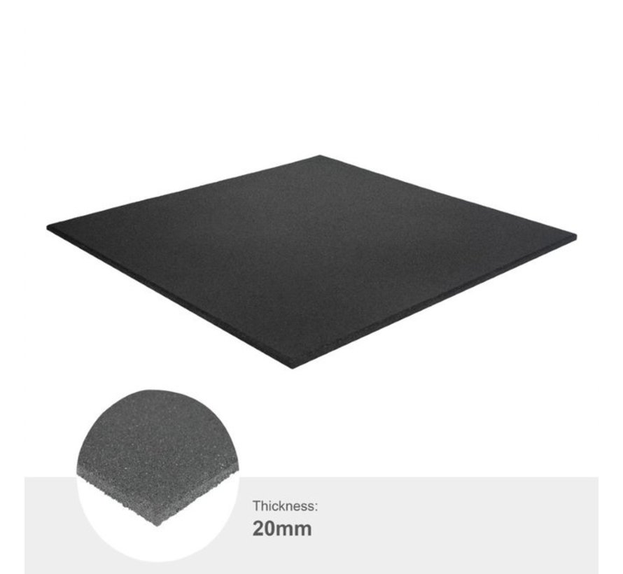 Rubber fitness tegel Standard Black  100x100 - Gratis verzonden