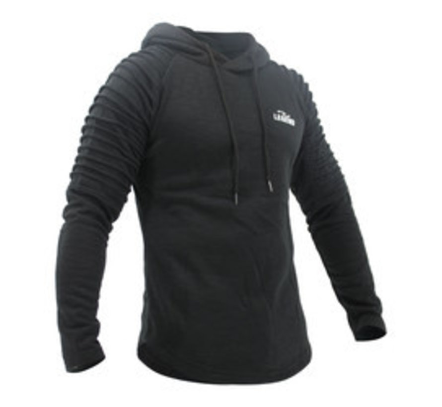 Hoodie Rib Sleeve zwart - Maat M - OP=OP