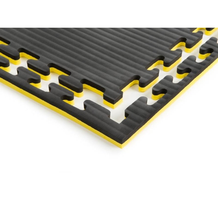 Zwart gele Puzzelmatten 2cm