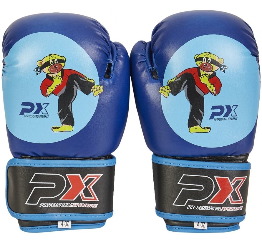 Junior bokshandschoenen PU blauw BUDOBAERT