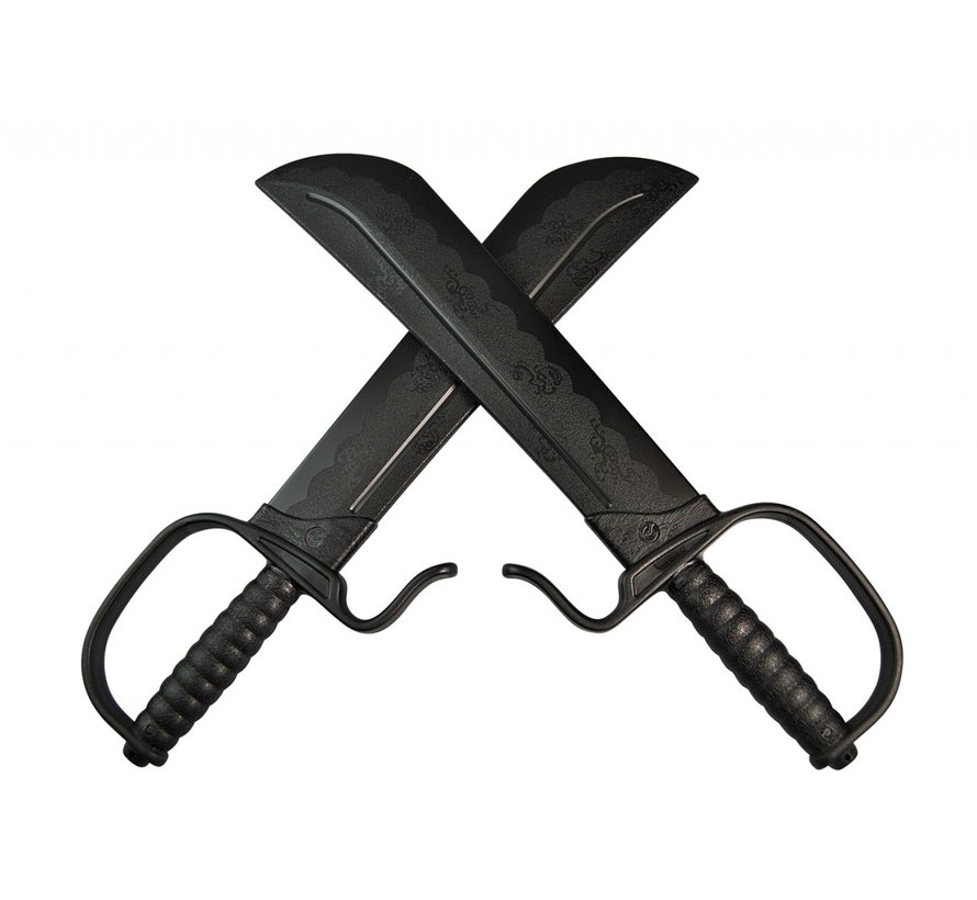 Wing Chun dubbel oefenmes zwart ca. 45cm