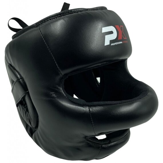 FIVING Hoofdbescherming voor boksen, hoofdbeschermer voor vechtsport, MMA- training, kickboksen hoofdbescherming, helm voor Muay Thai, grappling, kickboksen (Zwart, L