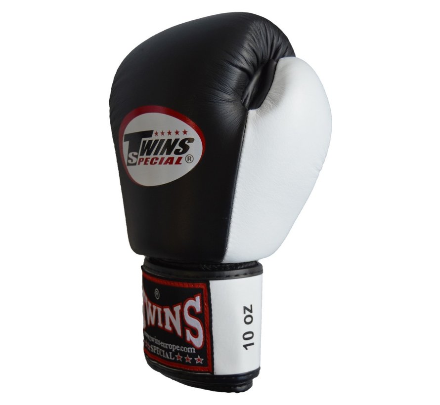 Boxing gloves, leather, black-white