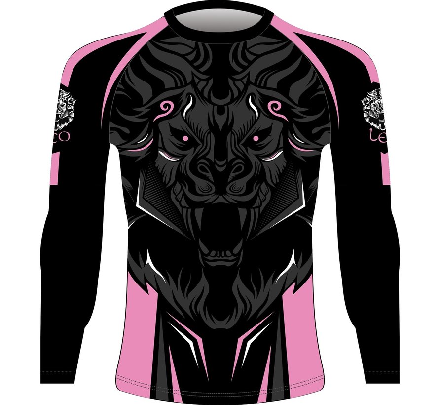 Leo ROAR Rashguard LS - zwart/roze - Maat XS OP=OP