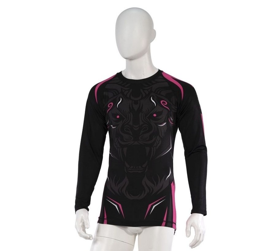 Leo ROAR Rashguard LS - zwart/roze - Maat XS OP=OP