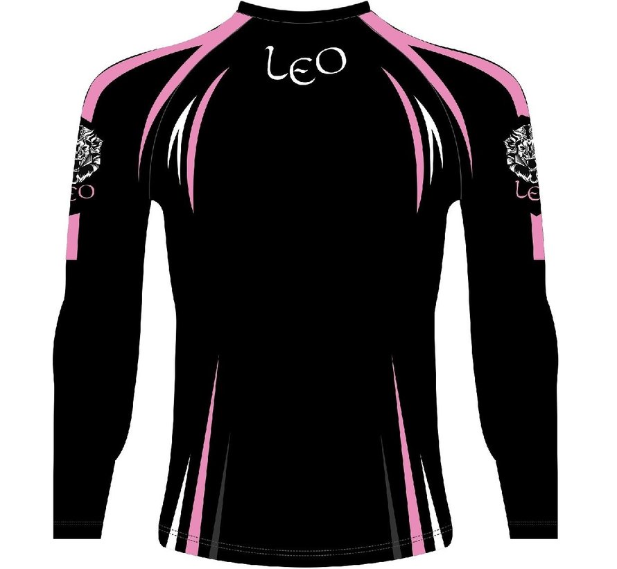 Leo ROAR Rashguard LS - zwart/roze - Maat XS OP=OP