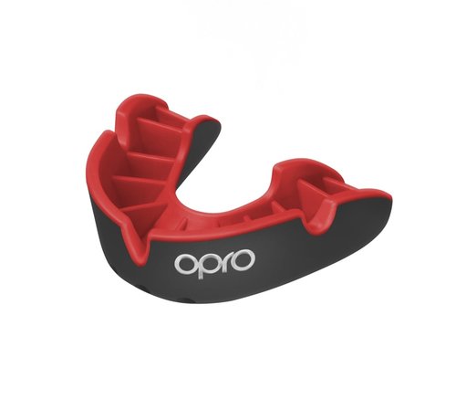 Opro Gebitsbeschermer Self-Fit Silver-Edition V2 Zwart/Rood Junior