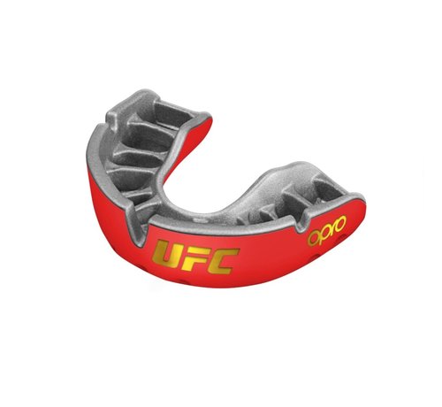 UFC OPRO x UFC Gebitsbeschermer Self-Fit Gold-Edition V2 Rood/Zilver Junior