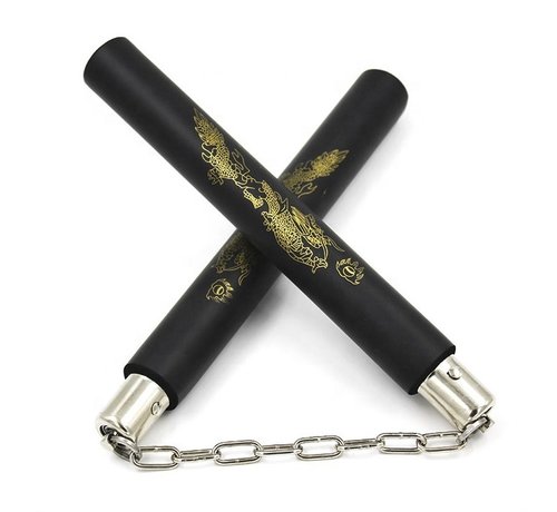 Zwart Foam Nunchaku met ketting