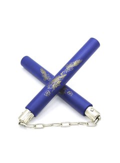Best Fightshop Blauwe Foam Nunchaku met ketting