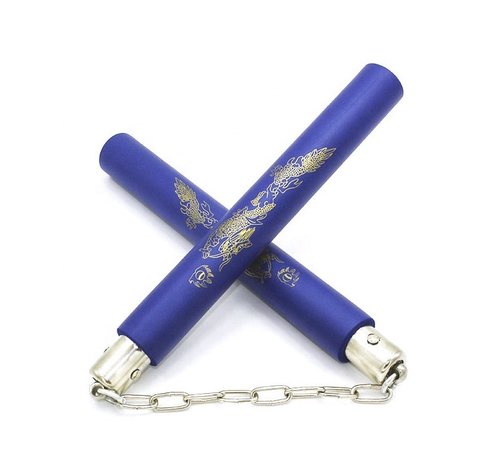 Best Fightshop Blauwe Foam Nunchaku met ketting