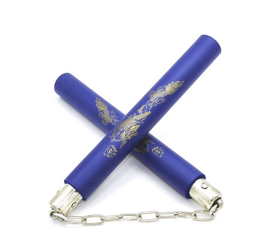 Blauwe Foam Nunchaku met ketting