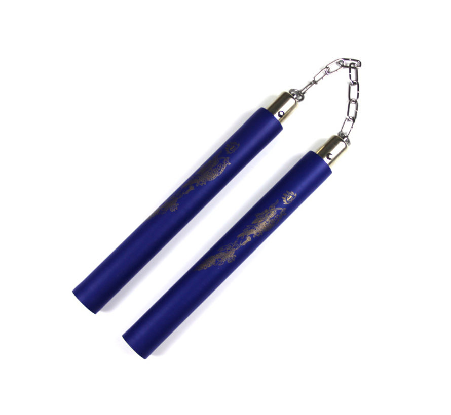 Blauwe Foam Nunchaku met ketting