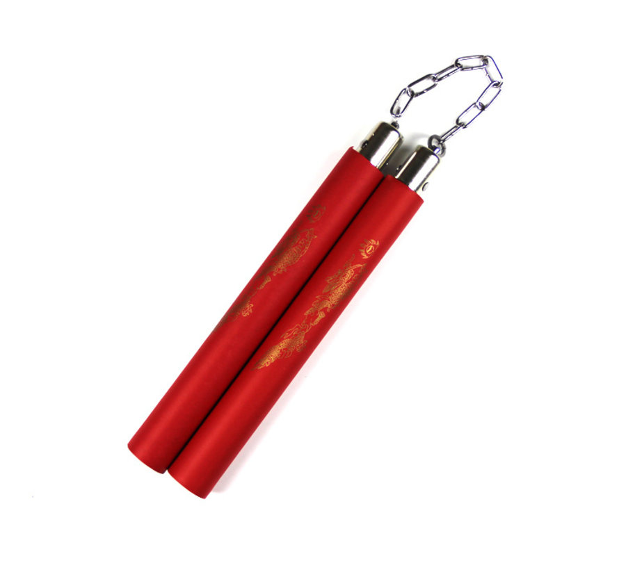 Rode Foam Nunchaku met ketting