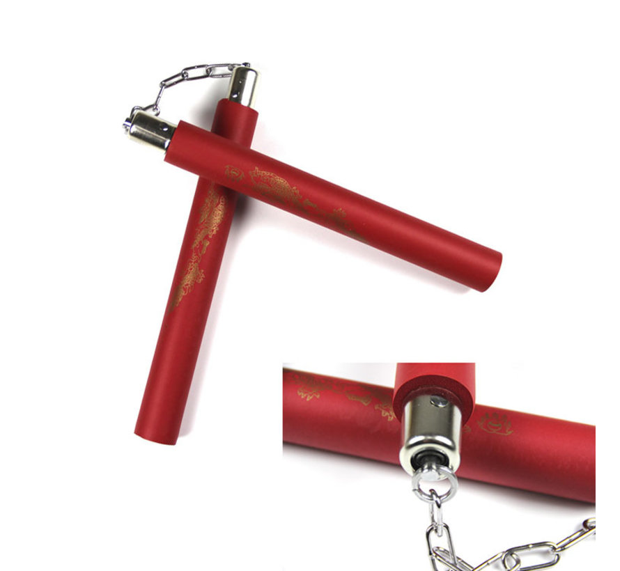 Rode Foam Nunchaku met ketting