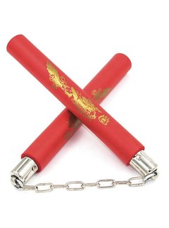 Best Fightshop Rode Foam Nunchaku met ketting