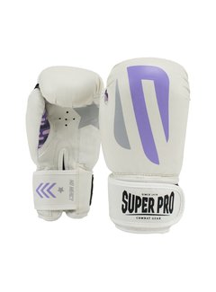 Super Pro (kick)Bokshandschoenen Kids No Mercy Wit/Paars/Zilver