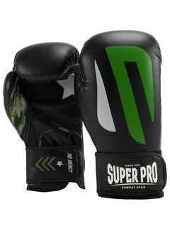 Super Pro (kick)Bokshandschoenen PU No Mercy Zwart/Groen/Zilver