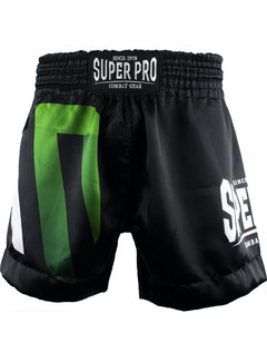 Super Pro Thai Short No Mercy Zwart/Groen/Zilver