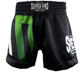 Super Pro Thai Short No Mercy Zwart/Groen/Zilver