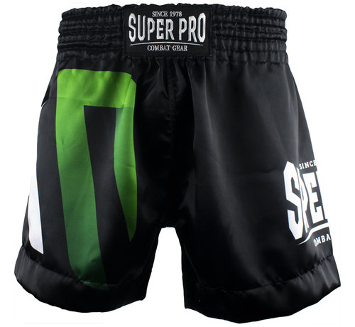 Super Pro Thai Short No Mercy Zwart/Groen/Zilver