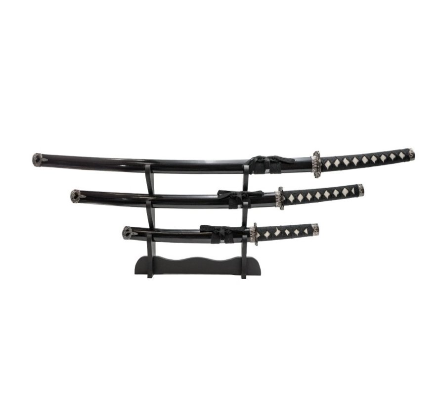 3 delige Katana Set. zwart