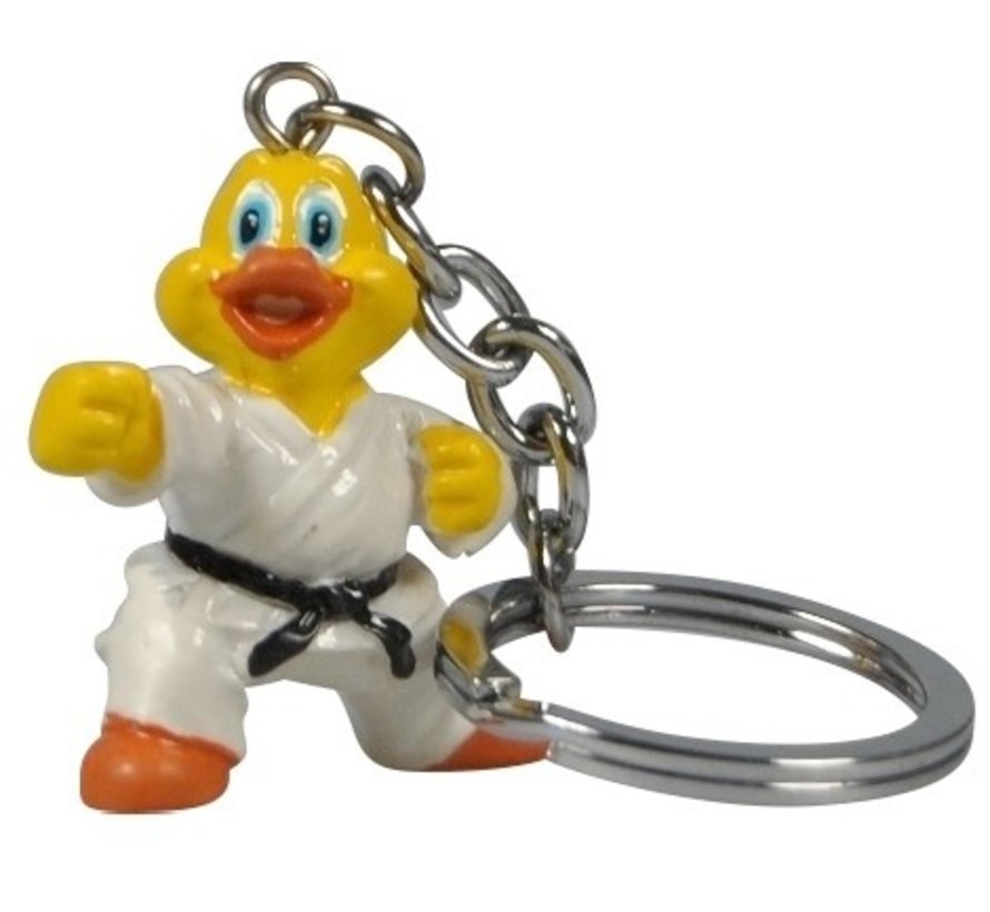 Gevechtende gele eend sleutelhanger