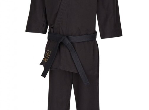Phoenix TORA zwart karate pak, 14oz wit Canvas