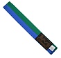 dubbel gekleurde band, half groen, half blauw