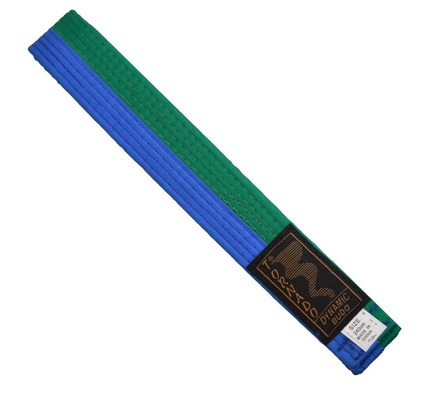 dubbel gekleurde band, half groen, half blauw