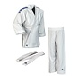 ADIDAS Judo pak "Club" wit, blauw strepen - Maat 140 Cm - OP=OP