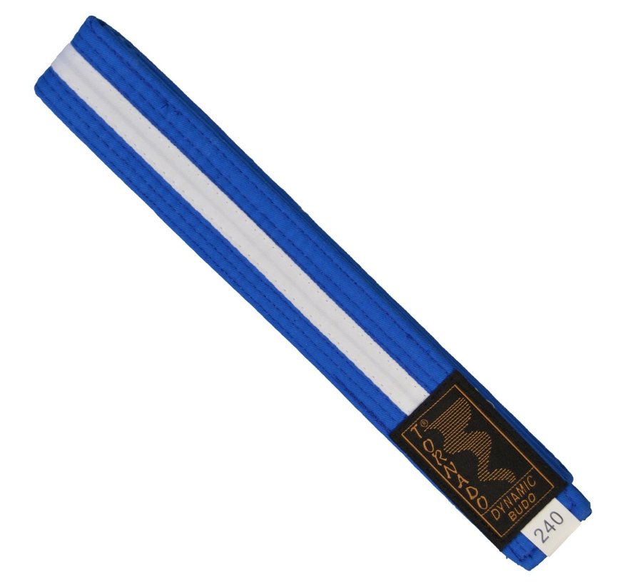 dubbel gekleurde band, blauw- wit streep