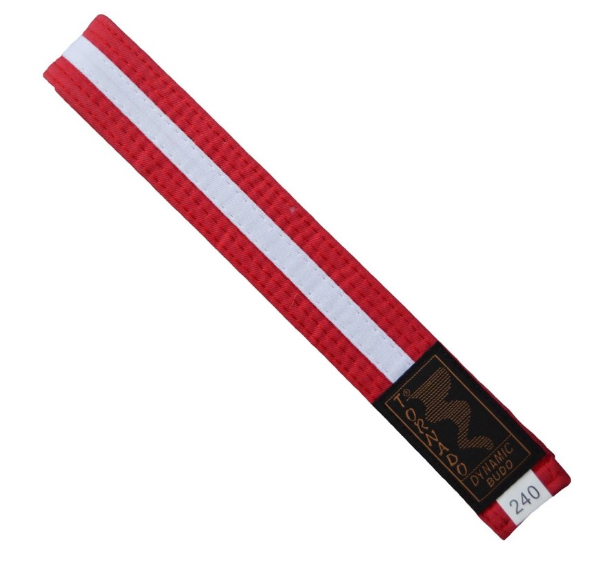 dubbel gekleurde band, rood-wit streep