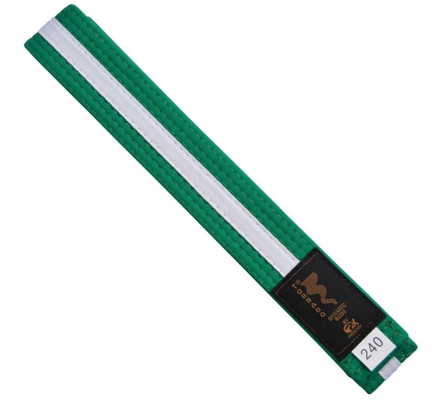 dubbel gekleurde band, groen- wit streep