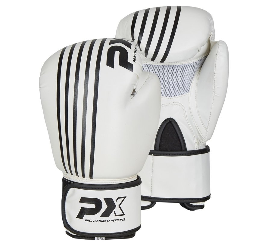 PX bokshandschoenen SPARRING,PU, wit-zwart