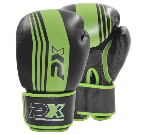 Phoenix PX bokshandschoenen , zwart-groen, lederen 10 oz OP=OP