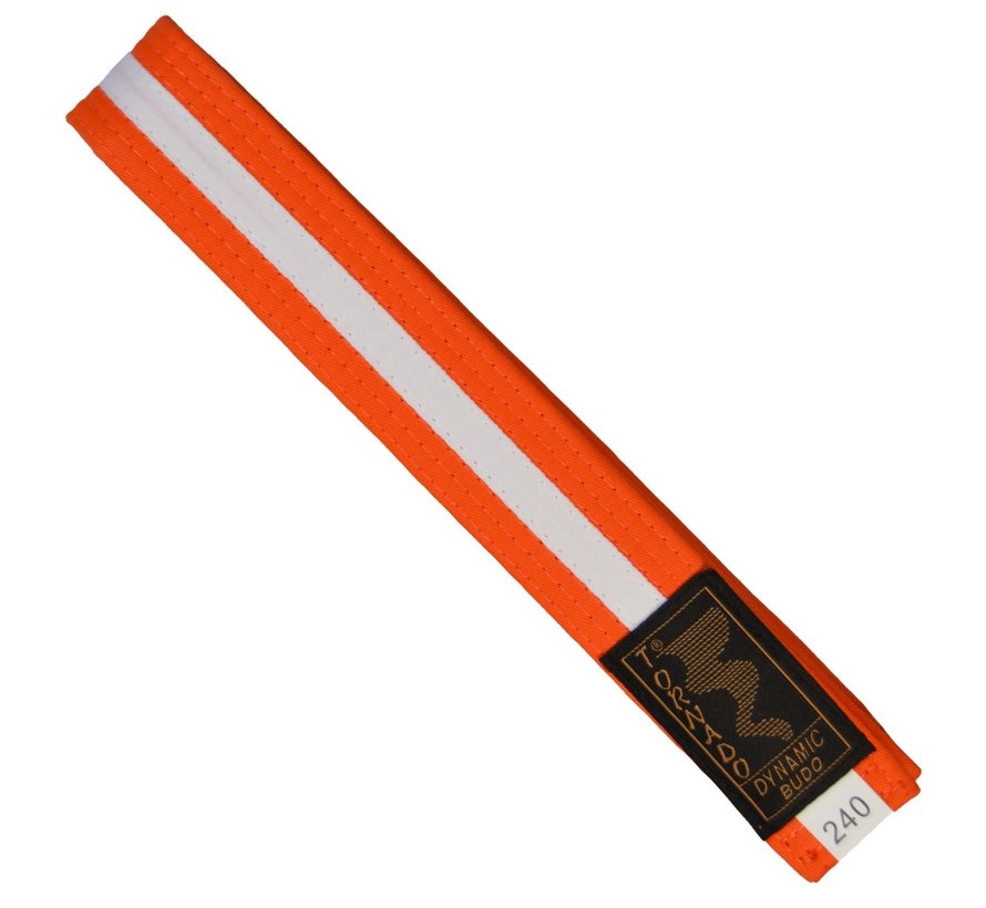 dubbel gekleurde band, oranje- witte streep
