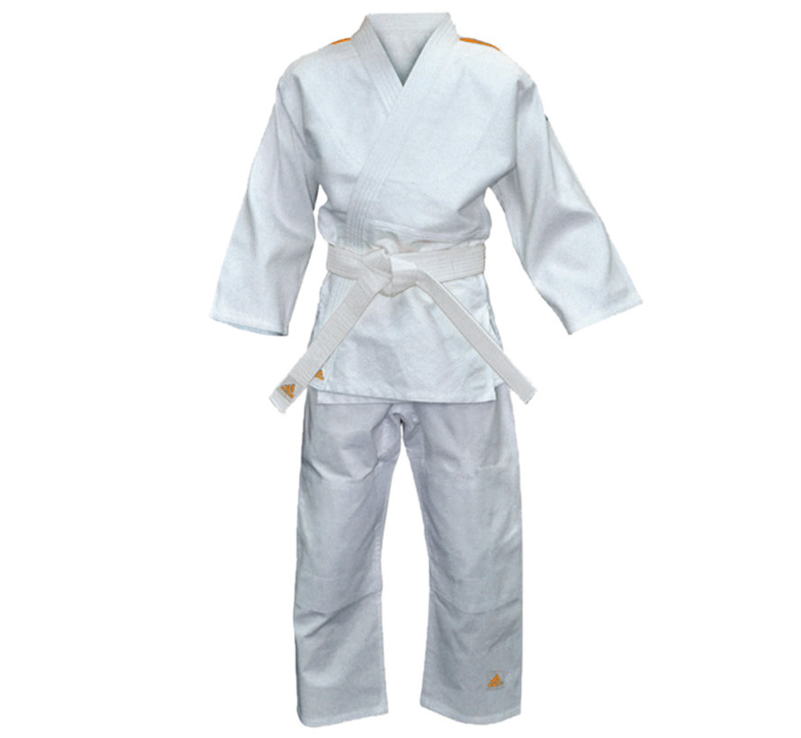 Adidas Judopak Evolution II Wit/Oranje kopen?| Best Fightshop! - Best - Vechtsportartikelen