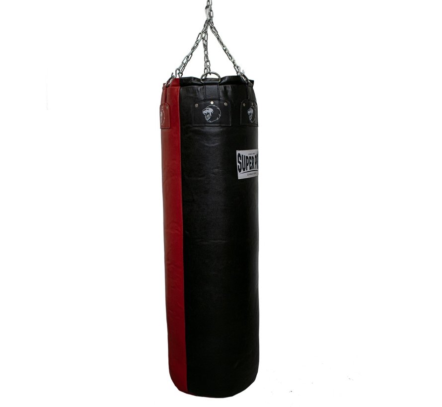 Super Pro Lederen Punch Bag Gigantor bokszak Zwart/Rood L138xB42 cm