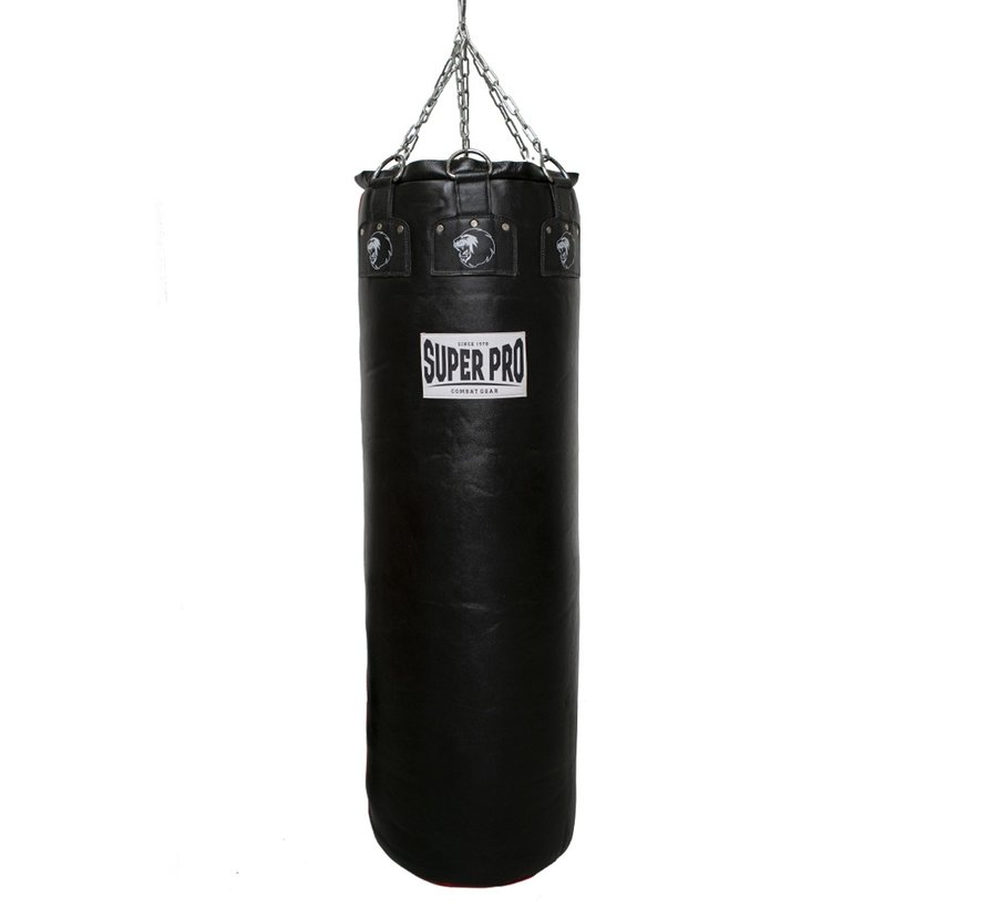 Super Pro Lederen Punch Bag Gigantor bokszak Zwart/Rood L138xB42 cm