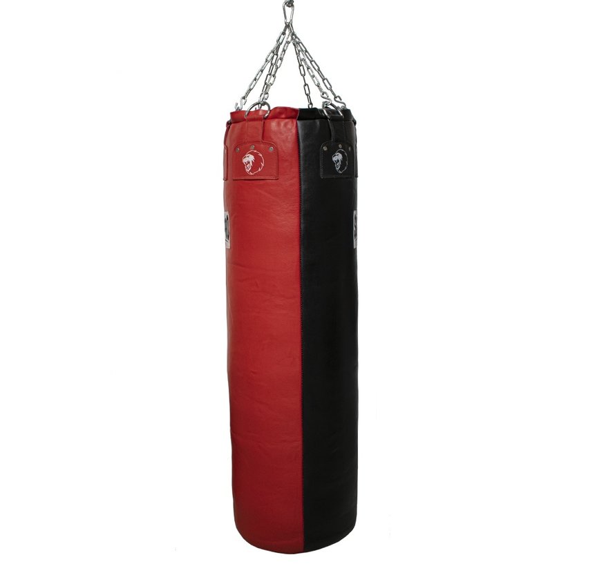 Super Pro Lederen Punch Bag Gigantor bokszak Zwart/Rood L138xB42 cm