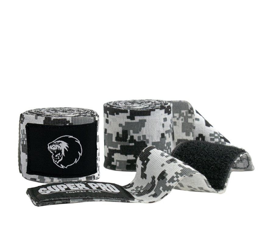 Super Pro Combat Gear bandages Camo Zwart/Grijs/Wit