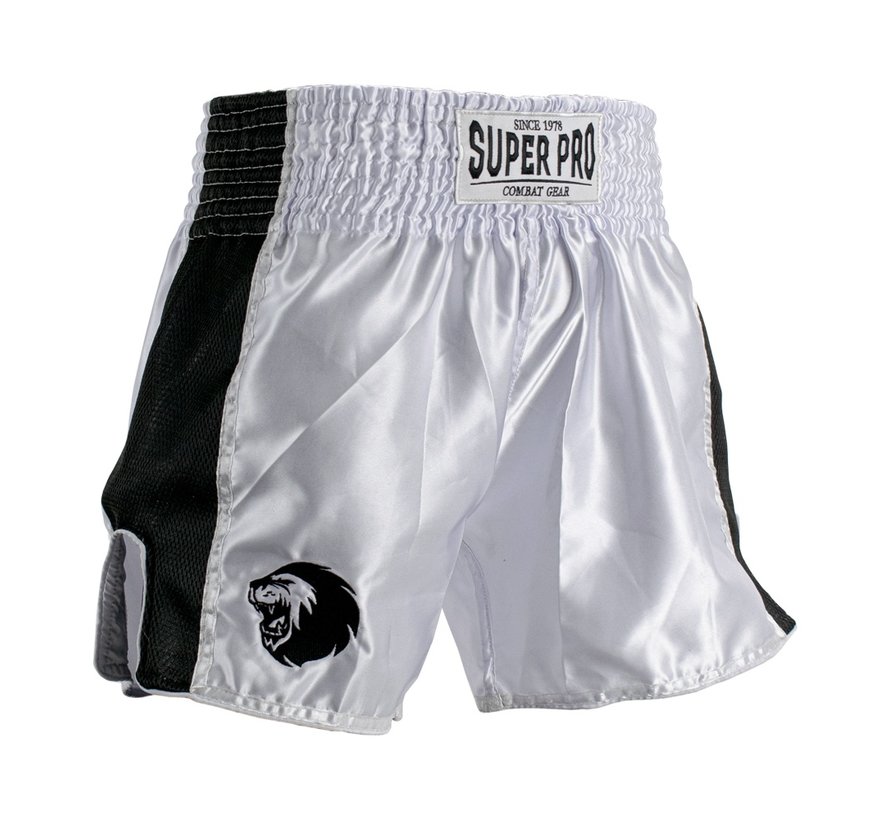 Super Pro Combat Gear Thai en Kickboksshort Brave Wit/Zwart