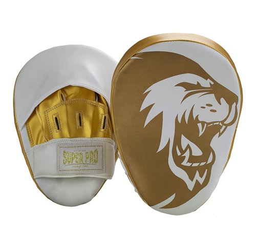 Super Pro Super Pro Combat Gear Handpads Gebogen PU Wit/Goud