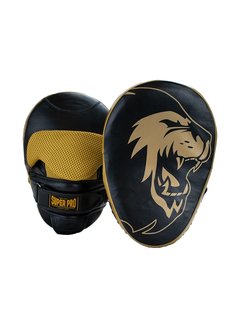 Super Pro Super Pro Combat Gear Handpads Gebogen Leer Zwart/Goud